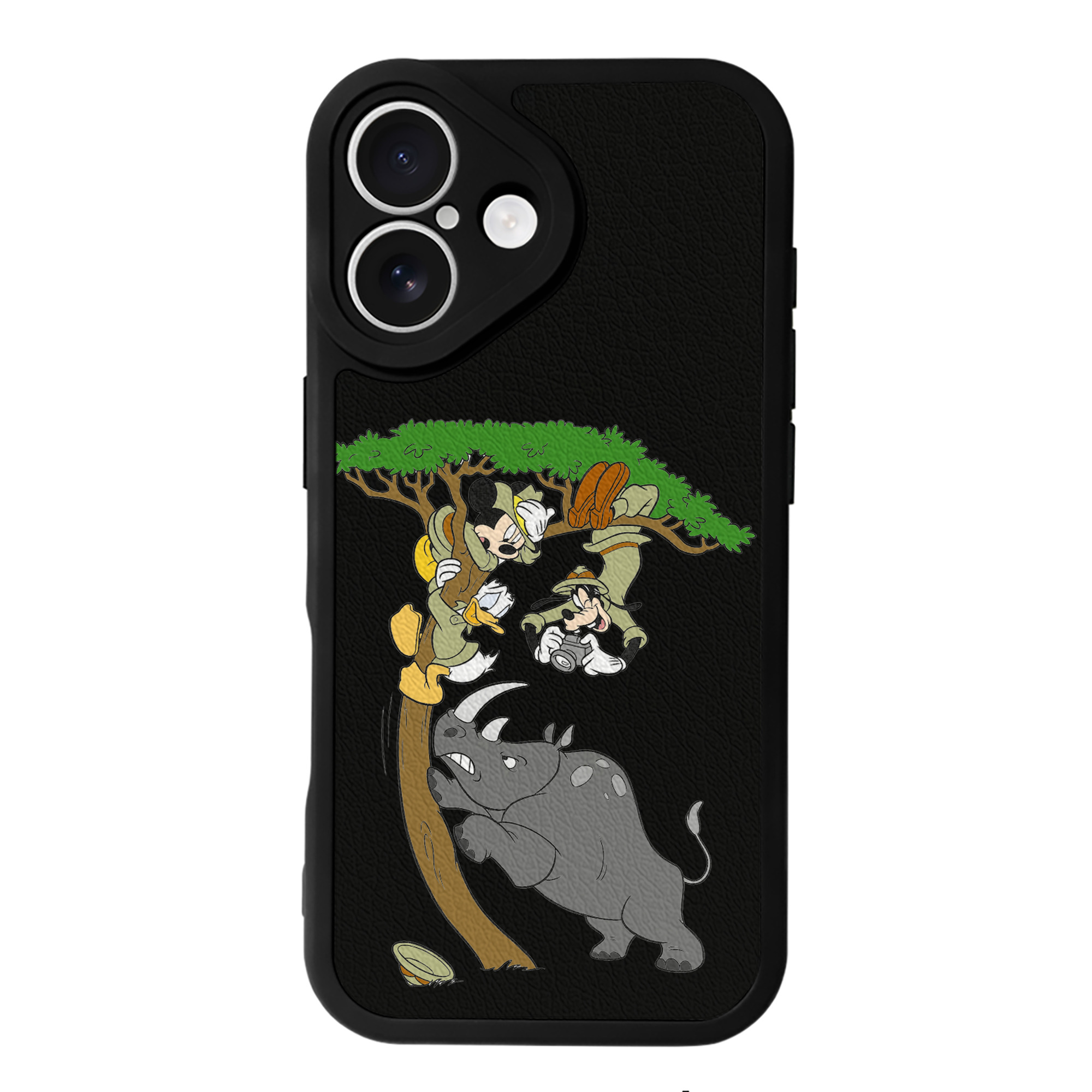 （画像用） ミッキーマウス Mickey Mouse 【iPhone 16シリーズ対応】シリコンスマホケース（レザー調） 材質：シリコン